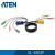 ATEN 宏正 2L-5303P 工业用3米PS/2接口切換器线缆 提供HDB,PS/2及音频信号接口(电脑端) 三合一(鼠标/键盘/显 示)SPHD及音频信号接口(KVM切換器端)