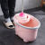塑料老式墩布桶旋转拧水单桶手动挤水桶手压地拖桶拖地拖把桶 加厚款粉色一个桶一个拧干器