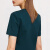 Amii2022年新款夏季短袖T恤女小众V领丝光棉正肩小衫冰感纯棉上衣 墨绿 M