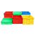 塑料周转箱长方形带盖物流中转筐加厚胶盒红黄蓝白收纳整理箱 单箱 外径；520.380.170 红色