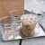 ins网红玻璃早餐杯咖啡厅日韩法式字母印花美式冷萃冰拿铁咖啡杯 白色字母