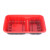 冰禹 BJyq-116 一次性餐盒打包盒 外卖快餐饭盒 塑料餐盒食品盒 红黑 850三格*500个带盖