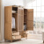 健匠 衣柜 日式全实木衣柜现代小户型卧室北欧原木家具简约橡木衣橱 三门顶柜