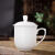 邦兴晖骨瓷茶杯景德镇骨瓷白色陶瓷茶杯logo印制印字广告定制带盖办公会 骨瓷老板杯860毫升