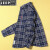 吉普（JEEP）法兰绒格子衬衫男士棉质潮流上衣秋冬休闲磨毛长袖衬衣 蓝色 XL (建议150-170斤)