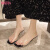大东（dusto）水晶拖鞋女夏外穿时尚仙女法式透明高跟鞋粗跟凉鞋中跟感凉拖 黑色 38