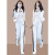 啄木鸟高档2024新款运动套装女休闲时尚运动套装女士早春秋新款洋气减龄 白色三件套 2XL(建议130斤-145斤)