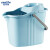 金诗洛 塑料清洁拖把桶 加厚手压带提手墩布脱水桶耐用简易办公司清洁桶 蓝色 K404
