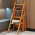 特司悠实木梯 家用室内木质折叠加厚楼梯椅便携登高两用梯子多功能梯凳 升级款白色