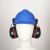 元族适用挂安全帽耳罩隔音降噪防噪音消音工厂工业护耳器插挂式安全帽专用 隔音耳罩+安全帽(蓝色)