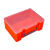 定制适用定制长方形手提透明塑料盒五金零件盒工具箱玩具整理箱乐高收纳盒 桔色小号矮款25.2*19*8CM 空盒