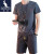 袋鼠（DAISHU)男士套装夏季新款中国风亚麻短袖t恤男宽松休闲棉麻短裤两件套潮 深灰色 M