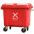 纽仕达 660L垃圾车户外环卫大号特大垃圾桶市政塑料物业小区大型 红色有害垃圾