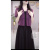 夕系洋气两件套连衣裙女2024夏季新款短袖简约显瘦短外套背心裙子 紫色两件套 M