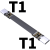 诺安跃  USB3.2扁平数据软排延长线C公type-c弯角转90度 ADTgen2x2 1件起批 T1C-T1B 平直C公-平直C公 0.1m 7天