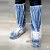 定制靴套加厚防泥塑料徒步均码防滑高帮一次性防水鞋套长筒工地透明 （蓝色）橡筋款10只 均码