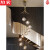 BMAD楼梯灯北欧现代简约餐厅复式楼别墅公寓楼梯间旋转长灯的 3头色奶白灯罩-12瓦白光