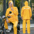 外卖雨衣雨裤套装分体雨衣防水衣PVC雨衣 黄色 L 