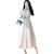 FENGEYA品牌女装2024夏季连衣裙女士新款女装衣服遮肚夏天气质女神范裙子 白色粉花 L