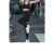 柯帛 新款 高腰假两件运动裤子女健身裤中长裤训练瑜伽七分跑步大码 黑色 XL