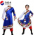 珍妮羊儿童藏族服装男少数民族服饰成人民族风舞蹈表演服蒙古草情藏袍 蓝色 110cm
