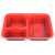 冰禹 BJyq-116 一次性餐盒打包盒 外卖快餐饭盒 塑料餐盒食品盒 红黑 850五格*500个带盖