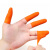 定制手指套防滑加厚橙色护指耐磨乳胶橡胶防护点钞保护劳保胶手指头套 橙色防滑【M/中码 】50只装