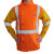 友盟 AP-2730橙红色防火布配金黄色皮袖侧开胸焊接工作服（加反光带）牛皮材质阻燃 M码1件【可定制】