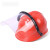 沁度CKT-MP2099国标电力职业安全帽绝缘国家电网电工全脸面罩 红色绝缘全脸透明面罩