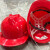 江固玻璃钢安全帽适用工地施工建筑工程领导加厚透气定制印字国标男头 玻璃钢圆形特厚款红色