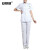 安赛瑞 分体式护士工作服 导诊服实验室美容院药店娃娃领短袖套装 白色 M 3F00699