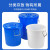京顿 大号圆桶塑料水桶加厚带盖水桶酒店厨房工业环卫物业垃圾桶 60L蓝色带盖子