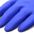 谋福 耐油耐酸碱手套 劳保防护手套 浸塑橡胶  蓝色带绒保温型 耐油手套 