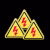配电箱高压标签警示触电贴纸小心有电安全标识牌触电防标签危险语 红色闪电 5x5cm