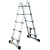 伸缩梯子加厚铝合金升降梯便携式直梯户外工程梯电工专用梯子 多功能款4.1米人字梯变8米直梯