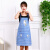 厨房围裙韩版时尚可爱卡通小兔子围裙防水工作广告围裙定制印字 玫红色