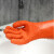 赫思迪格 颗粒止滑手套 耐磨耐油耐酸碱 棉毛浸塑手套 虎口加固 防滑手套 橘色1双 JG-1681