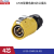 凌科电气LP20航空插头插座2-12芯户外移动电源信号灯LED显示屏防水连接器黄色 LP20型4芯公插头（黄色）