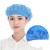 WOWFOND 防尘工作帽 车间网帽工厂厨师女厨房防尘透气卫生帽子 宽边蓝色网帽