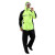 柯瑞柯林 BR2-107分体反光雨衣雨裤套装可拆卸双帽檐加厚双层成人雨衣绿色+黑色L码 1套装