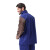 友盟 AP-2530蓝色防火布配炭啡色皮袖焊接工作服 阻燃材质（不含裤子）1件XL码【可定制】