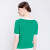 恒源祥女士短袖t恤夏季薄款针织衫圆领套头冰丝时尚休闲上衣宽松打底衫 绿色 160