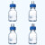 定制适用实验室补料瓶 发酵罐1/2/3/4通孔试剂加料瓶 小号中号大号 不锈钢瓶盖补液瓶 蓝盖玻 小号1000ml三通