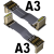 ADT标准型HDMI2.0公对公延长线 支持2K/144hz 4K/60Hz 弯头扁平线 A3-A3 250cm