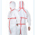 3M 4565白色带帽红色胶条连体防护服防核辐射颗粒防尘液态化学品喷洒清洁作业XL 1件装