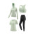 骆驼（CAMEL）瑜伽套装女跑步健身四件套运动服 Y23BATL6052 冰灰绿/幻影黑 XL