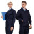 久臻 HCJ810-31 棉质长袖劳保工作服套装加厚男女工作服套耐洗耐穿 藏青色 2XL 