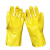 厚创 浸胶手套 工业橡胶棉毛磨砂防水 黄色一双装