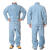 牛皮电焊工作服焊工焊接防烫保护衣工作服电焊工皮衣 蓝色皮套装 L