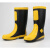 轻量化消防作训靴救援雨鞋水靴胶靴防滑高筒灭火靴防水鞋男士黄色 明黄色 钢头钢底款 38